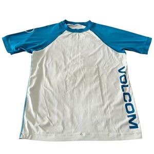 Volcom Colorblock Short Sleeve Rash Guard Swim Shirt Men’s Small